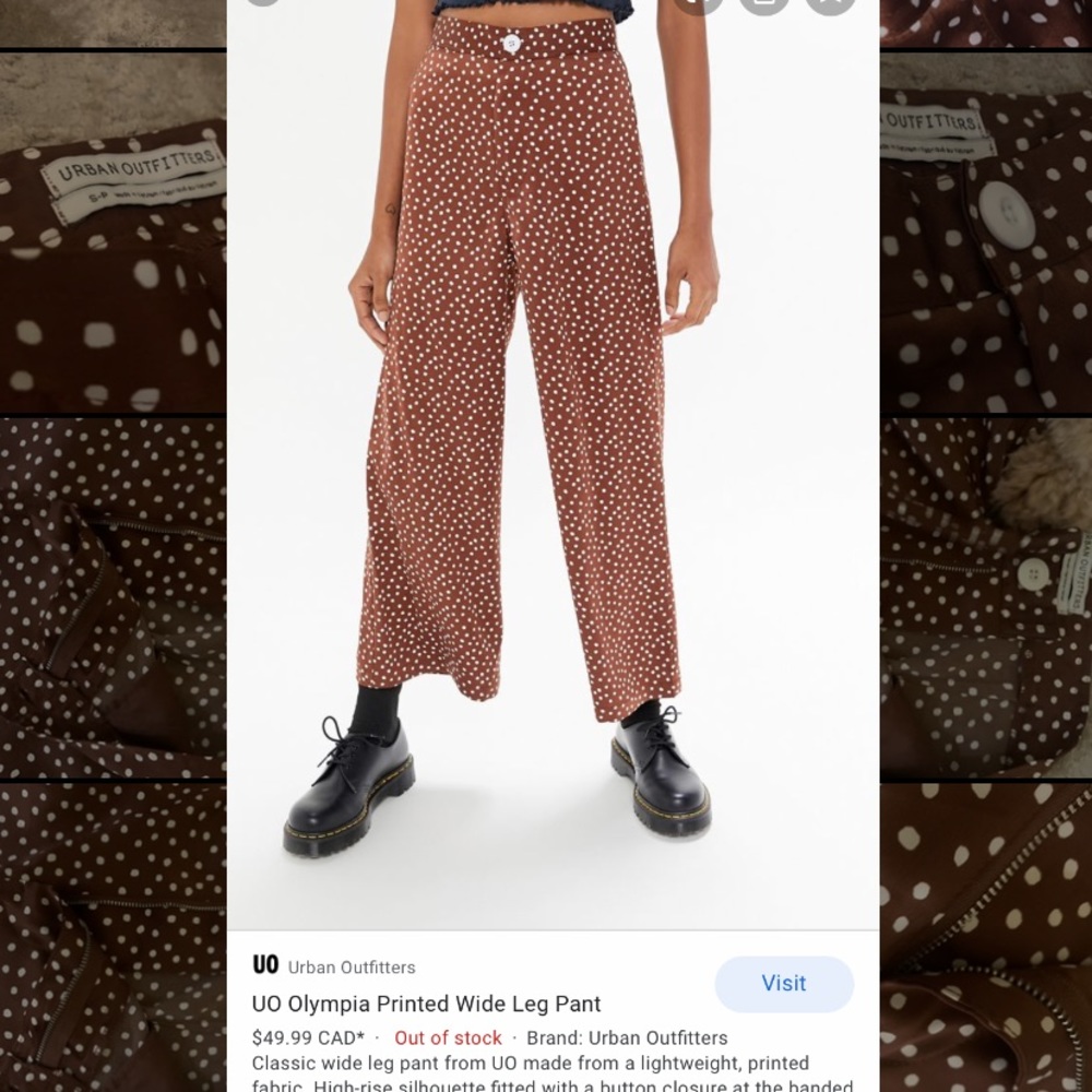Urban Outfitters Wide Leg Polka Dot Pants